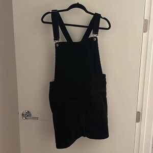 Black Corduroy Overall Dress
